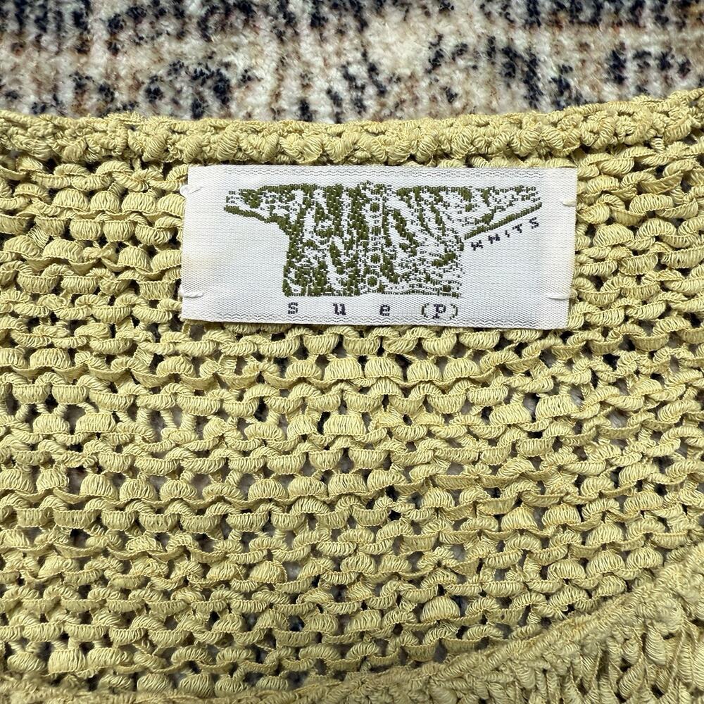 Vintage 90s Sue P Knits Oversized Artisan Sweater L Earth Tone Lagenlook - Picture 4 of 7